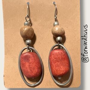 Bundle Sale 3 for $15 | Red Stone Dangle Earrings – Mixed Beads